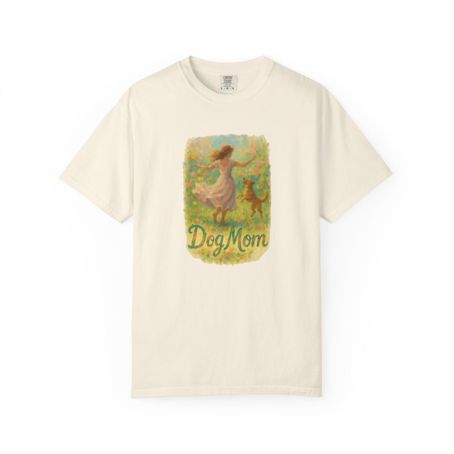 Dog Mom T-Shirt, Cute Animal Lover Tee, Gift for Pet Moms, Garment-Dyed T-Shirt, Casual Summer Shirt, Birthday Gift, Dog Lover Merchandise
