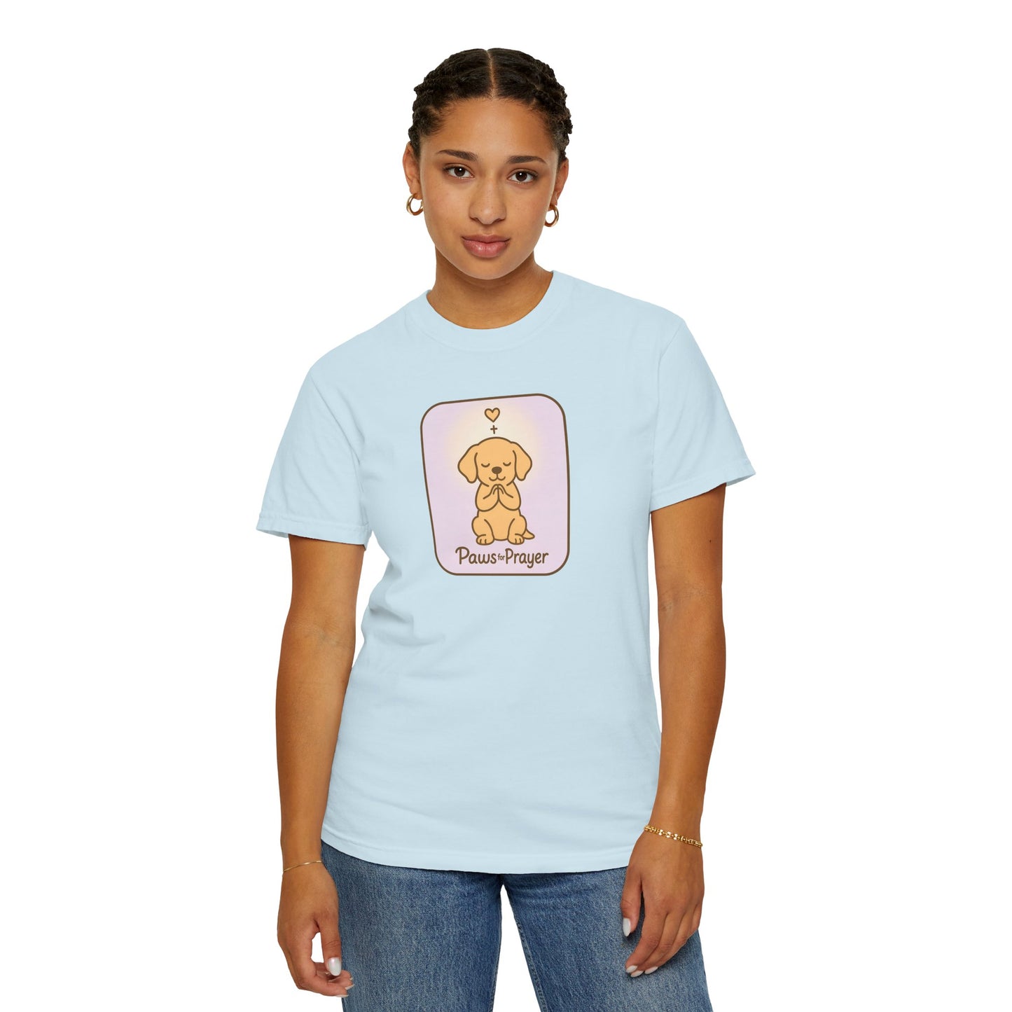 Prayerful Paws Unisex T-Shirt, Dog Lover Gift, Cute Pet Tee, Animal Prayer Shirt, Casual Animal Tees, Gift for Dog Owners