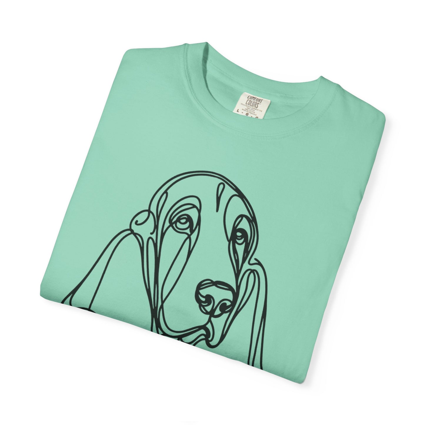 Basset Hound Line Art T-Shirt | Unisex Garment-Dyed Tee