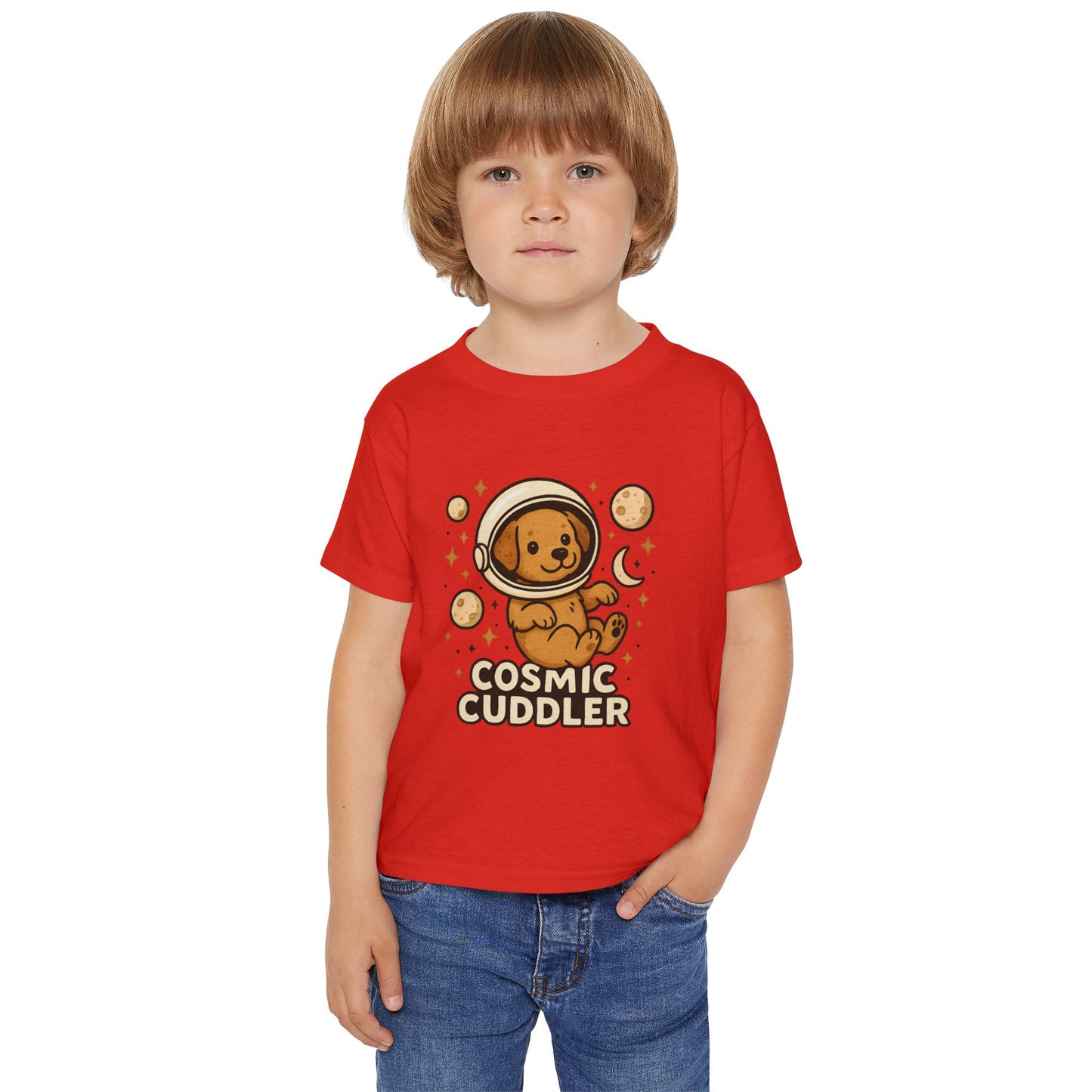 Cosmic Cuddler Toddler T-shirt | Cute Baby Tee, Toddler Space Shirt, Dog Lover Gift, Kids Astronaut Tee, Birthday Outfit