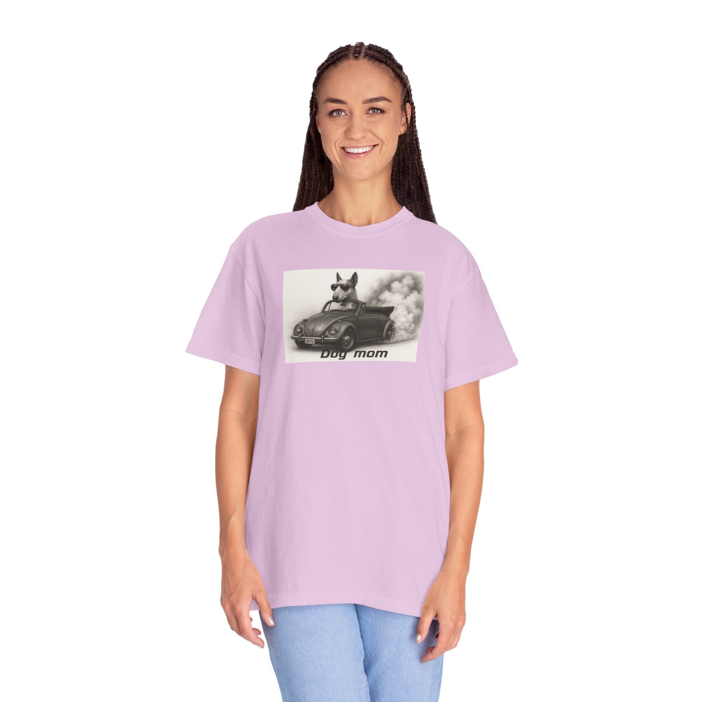 Dog Mom - Bull Terrier - “Cool Dogs in Cool Cars” T-Shirt Collection