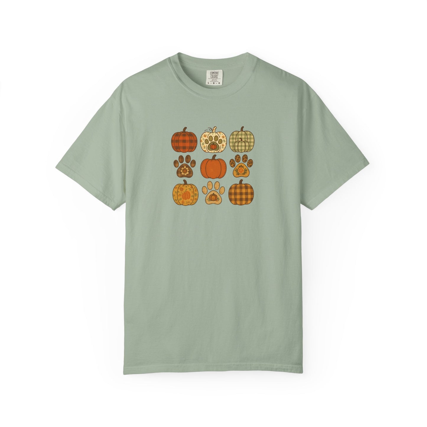 Fall Pumpkin Paw Print T-Shirt