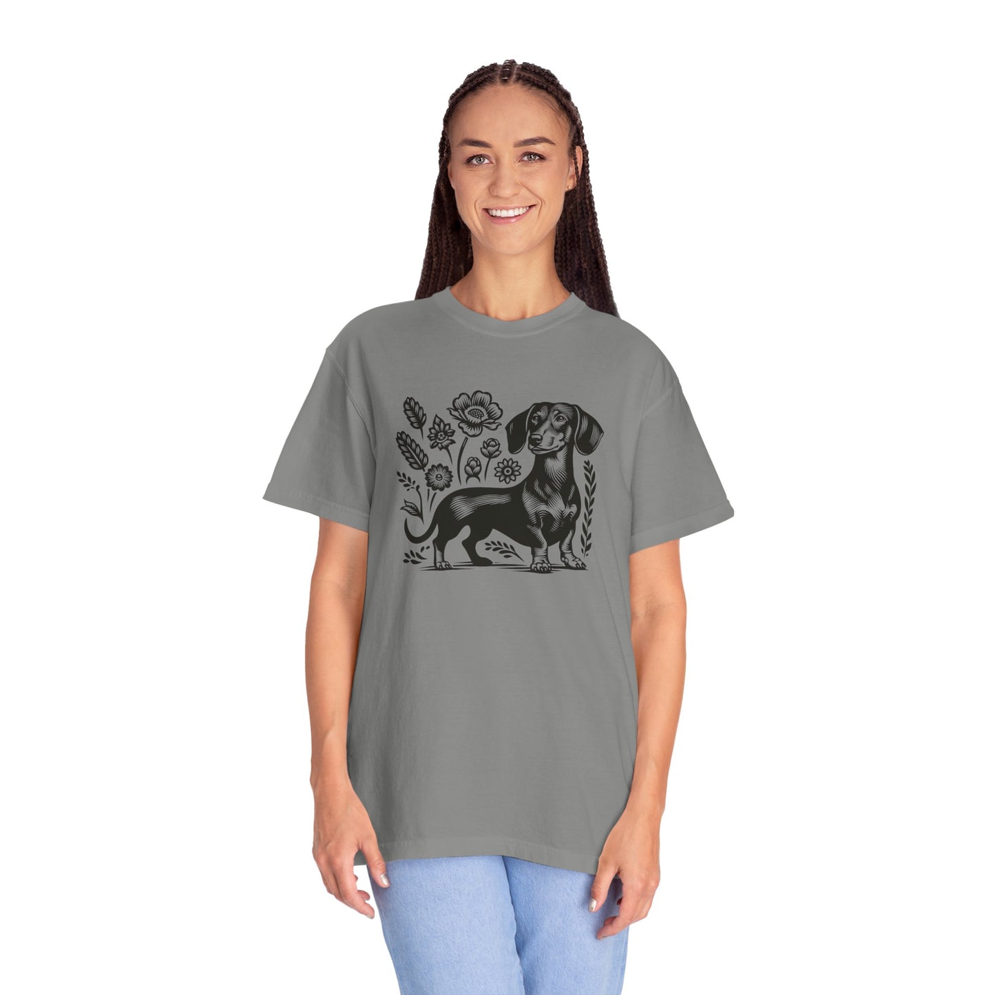 Floral Dachshund Unisex T-Shirt - Comfy Pet Lover Gift