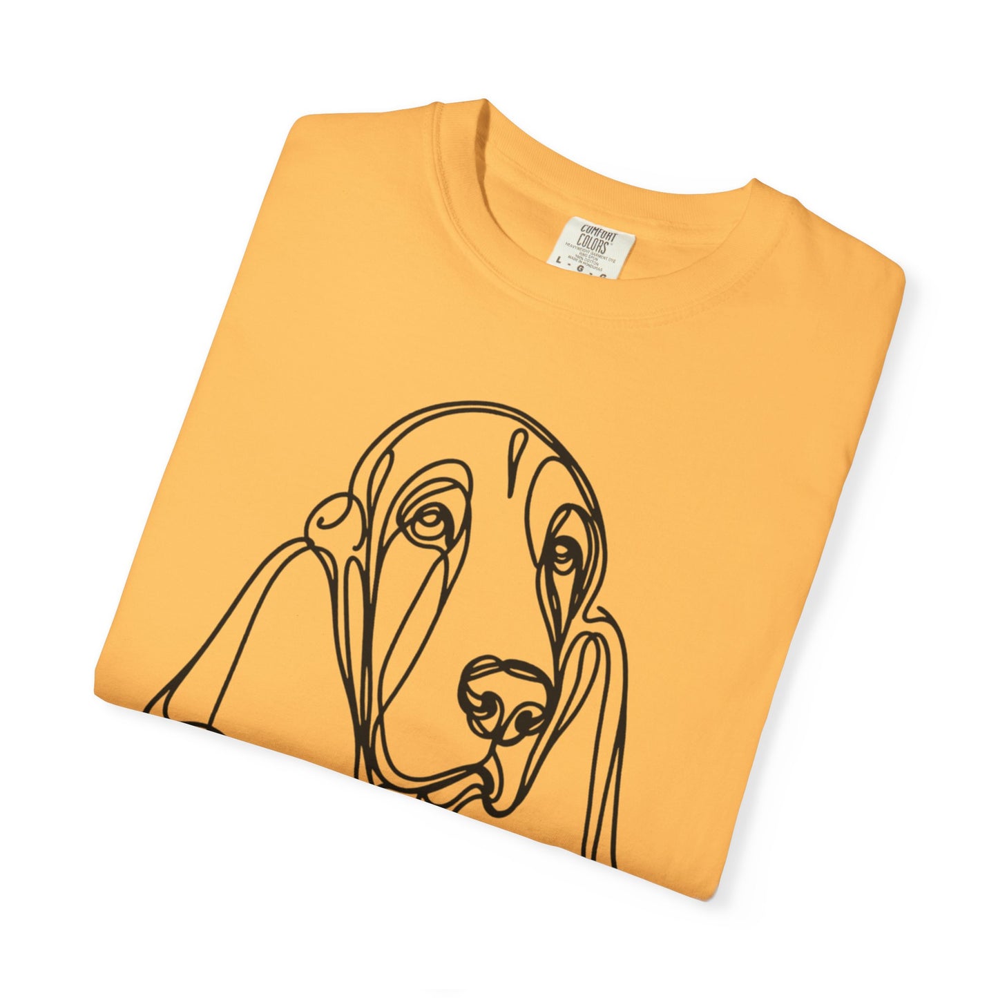 Basset Hound Line Art T-Shirt | Unisex Garment-Dyed Tee