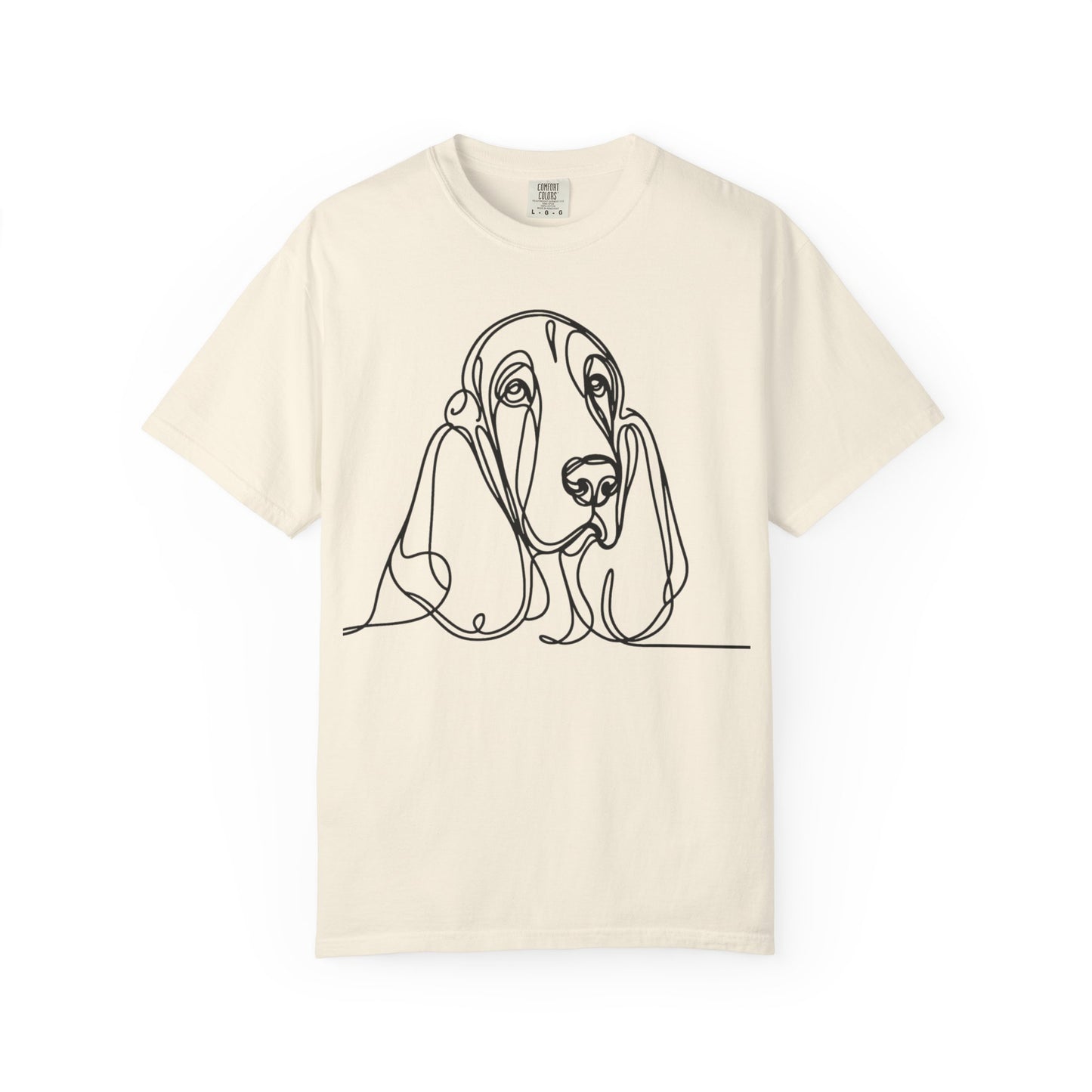 Basset Hound Line Art T-Shirt | Unisex Garment-Dyed Tee