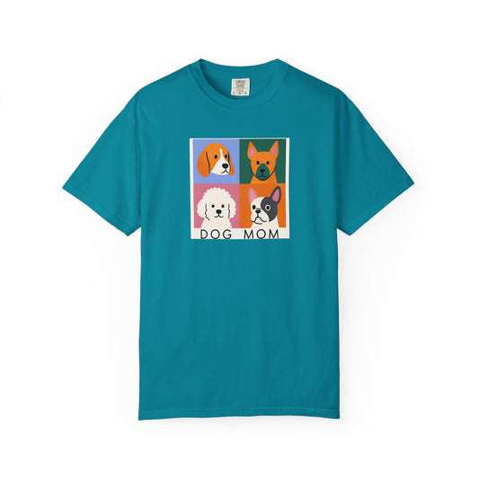 Dog Mom T-shirt - Unisex Garment-Dyed Tee for Dog Lovers