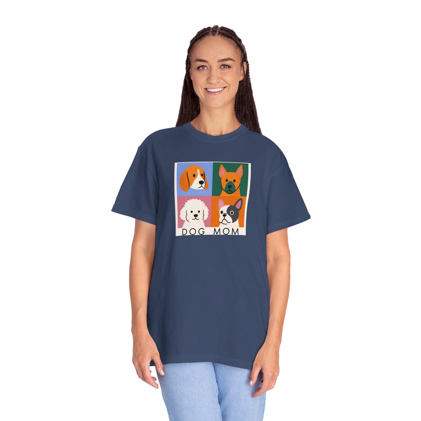 Dog Mom T-shirt - Unisex Garment-Dyed Tee for Dog Lovers