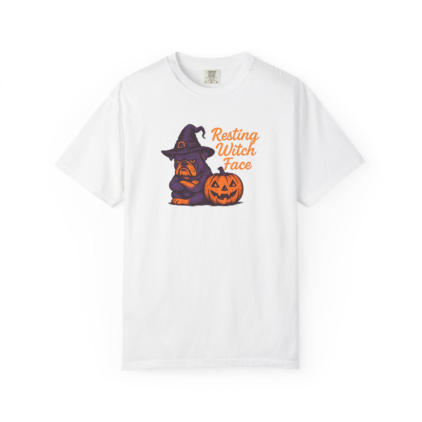 Halloween Bulldog Witch T-Shirt, Funny Resting Witch Face Tee