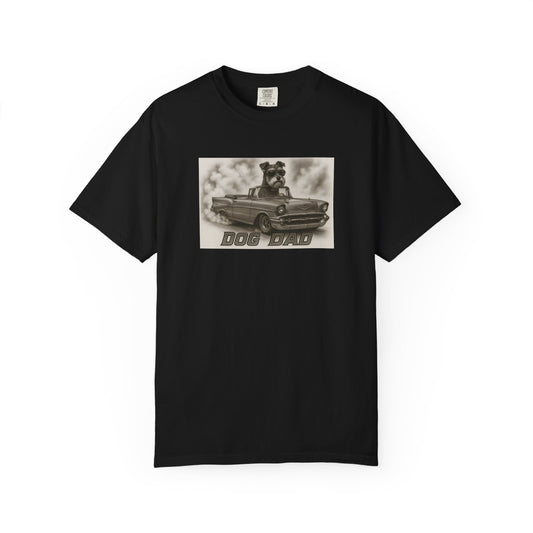 Dog Dad - Miniature Schnauzer - Cool Dogs in Cool Cars T-Shirt Collection | Funny Dog Lover Apparel for Men