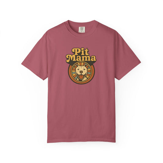 Pit Mama Unisex Garment-Dyed T-shirt | Perfect for Dog Lovers, Animal Advocates, Casual Wear, Mother's Day Gift, Pet Enthusiasts