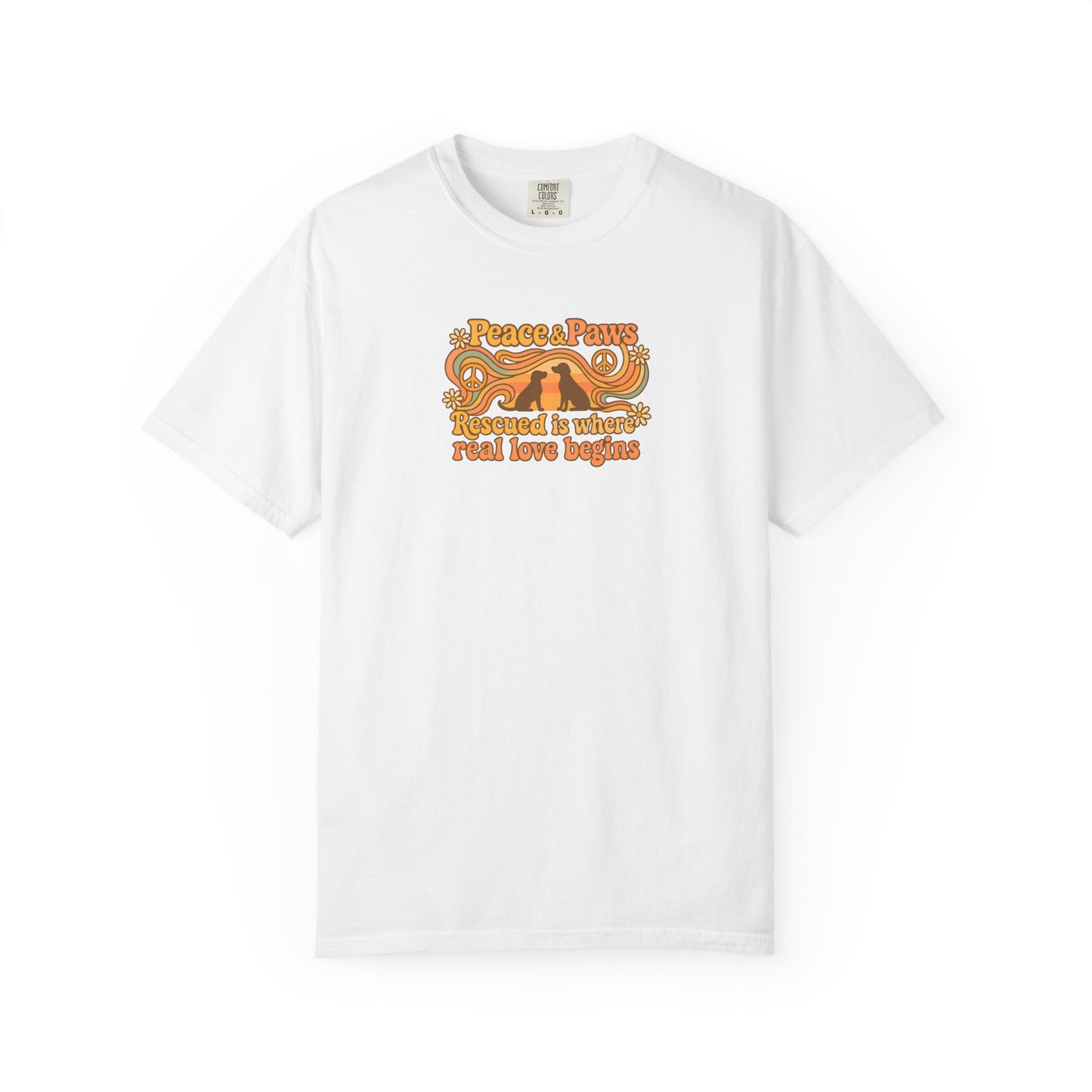 Peace & Paws T-Shirt, Vintage Style Tee