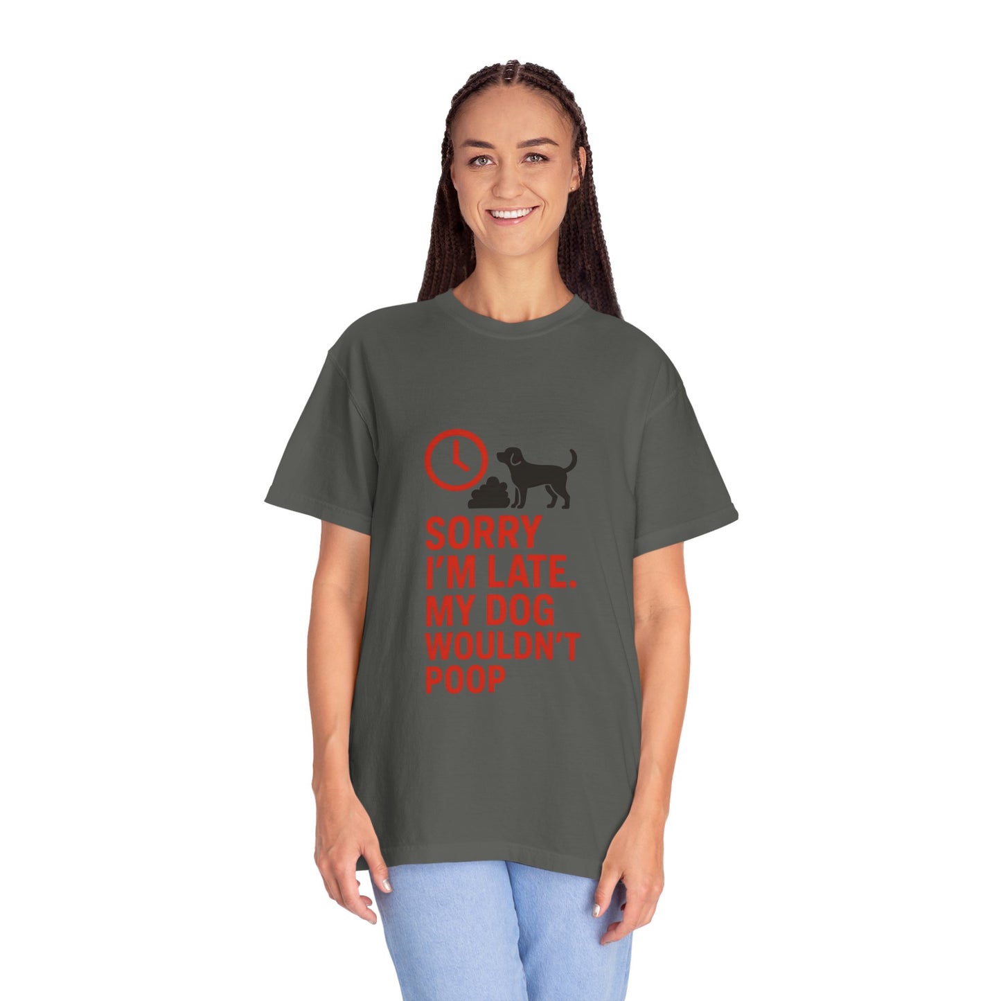 Funny Dog Lover T-Shirt, Sorry I'm Late, Pet Owner Gift, Unisex Tee, Casual Humor Shirt, Dog Mom, Dog Dad Tee