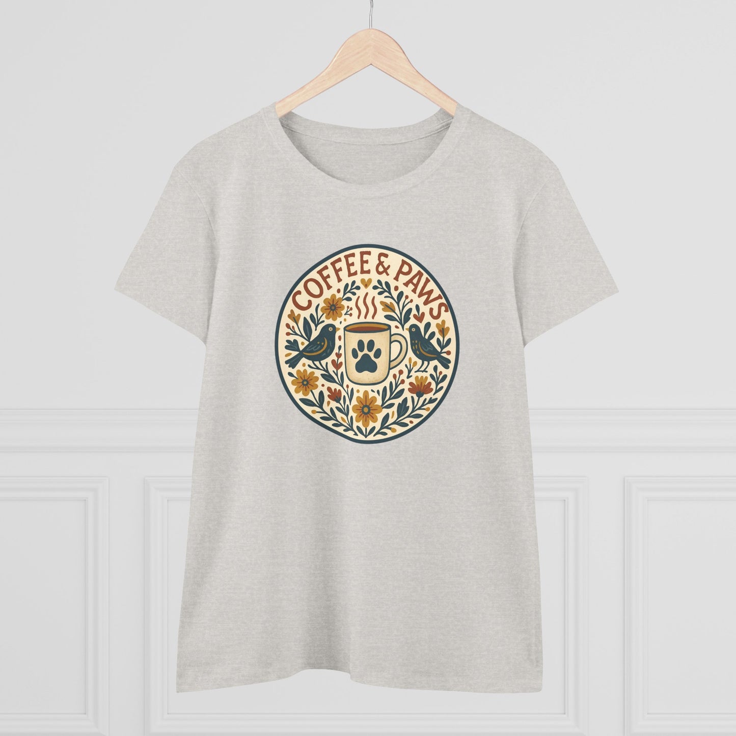 Cozy Coffee & Paws Tee, Casual Animal Lover T-Shirt, Gift for Pet Owners, Cute Coffee Shirt, Summer Essentials, Coffee Lover Apparel