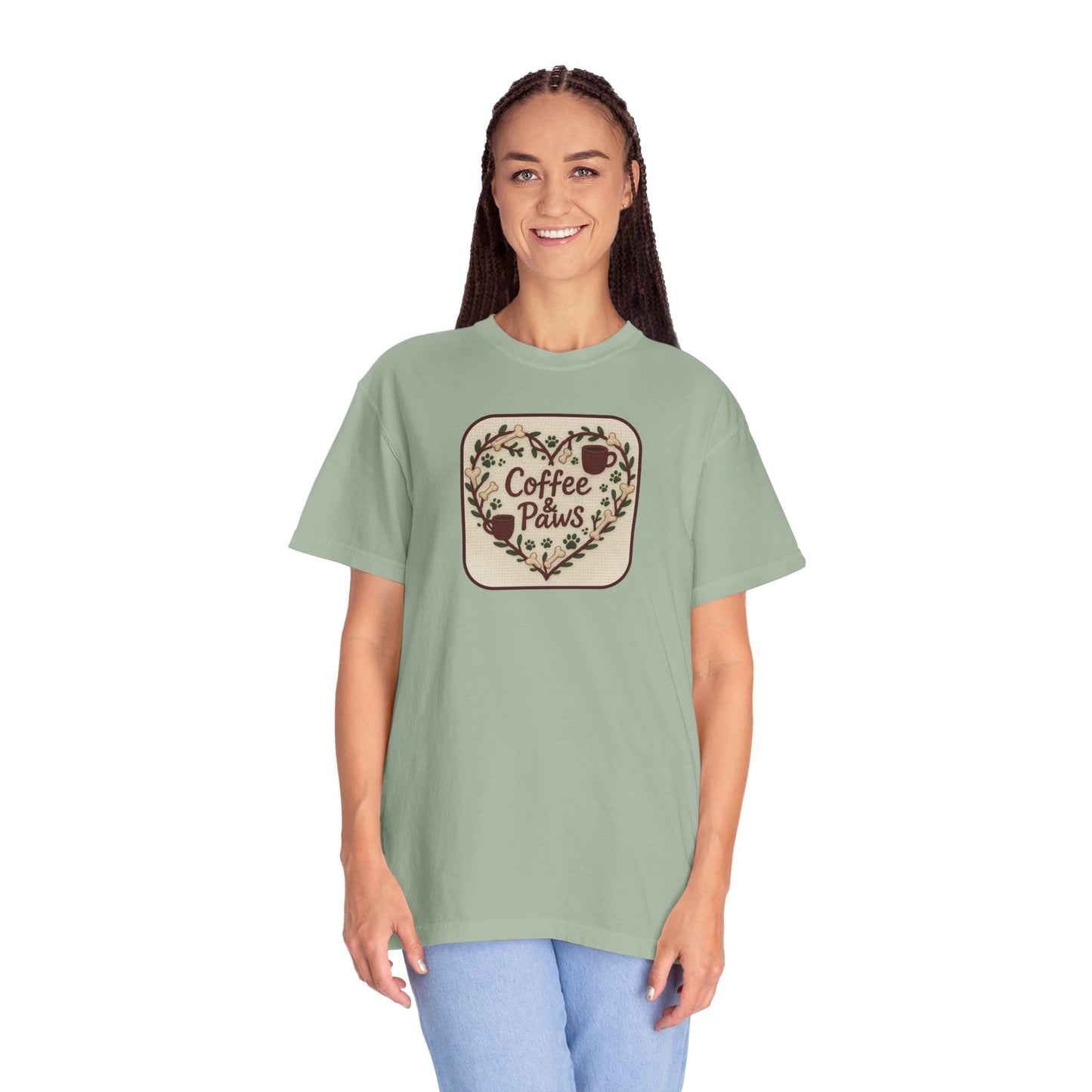 Coffee and Paws Graphic T-shirt