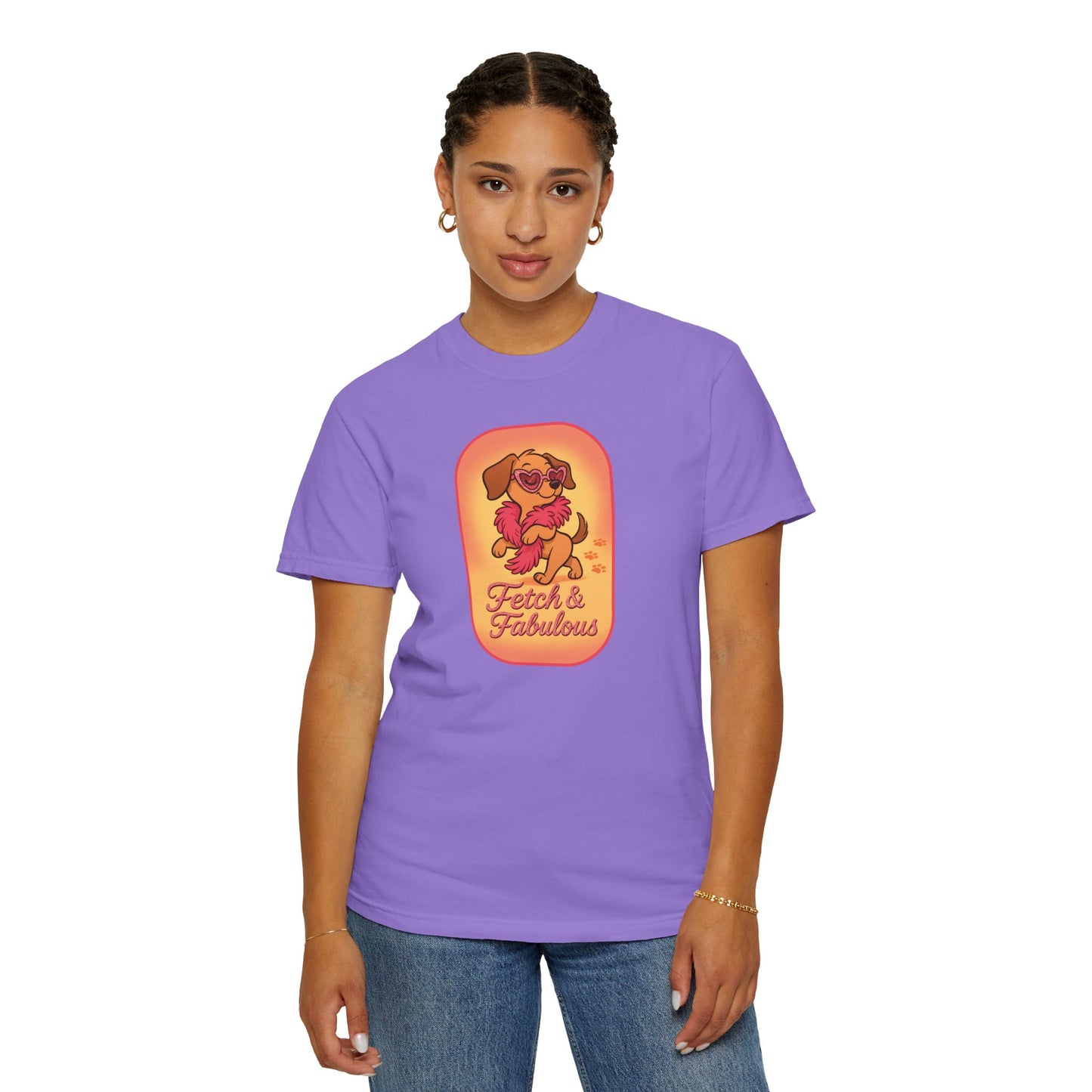 Fetch & Fabulous Dog Lover T-Shirt | Unisex Garment-Dyed Tee for Dog Owners, Pet Lovers, Birthday Gift, Casual Wear