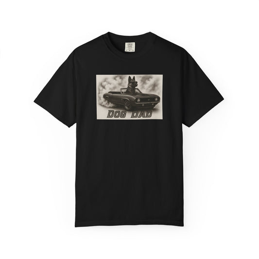 Dog Dad - German Shepard - Cool Dogs in Cool Cars T-Shirt Collection | Funny Dog Lover Apparel for Men