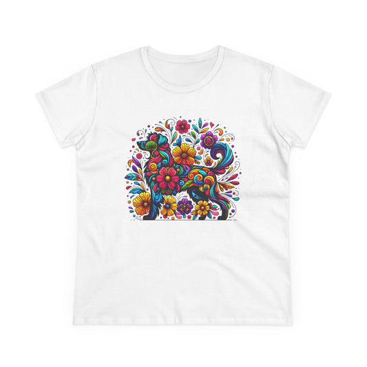 Women's Tee - Floral Dog Design