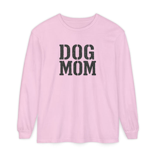 Dog Mom Long Sleeve T-Shirt | Gift for Dog Lovers, Casual Wear, Pet Owner Apparel, Perfect for Birthdays, Mother’s Day