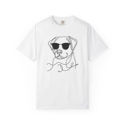 Cool Dog Line Art T-Shirt, Pet Lover Gift, Unisex Tee, Animal Lover Shirt, Casual Wear, Dog Mom Gift, Birthday Present, Dog Themed Apparel
