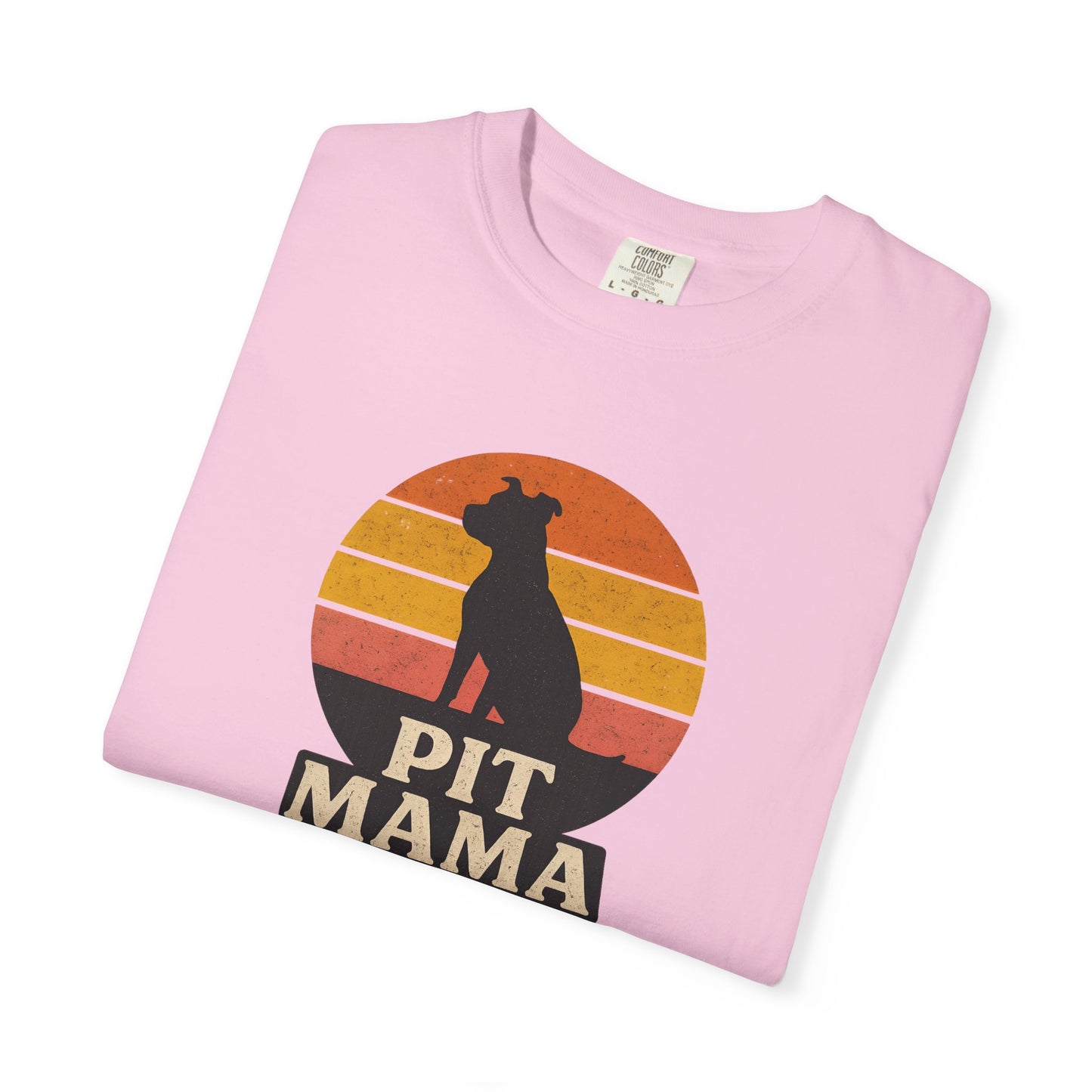 PIT MAMA Unisex Garment-Dyed T-Shirt, Dog Lover Gift, Pet Mom Apparel, Casual Tee, Perfect for Everyday Wear