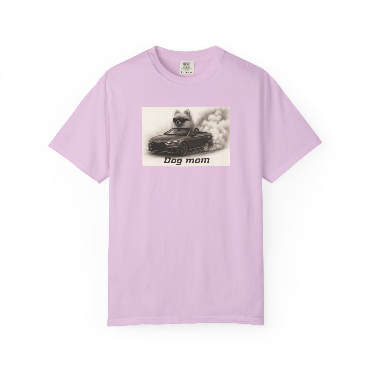 Dog Mom - Pomeranian - “Cool Dogs in Cool Cars” T-Shirt Collection