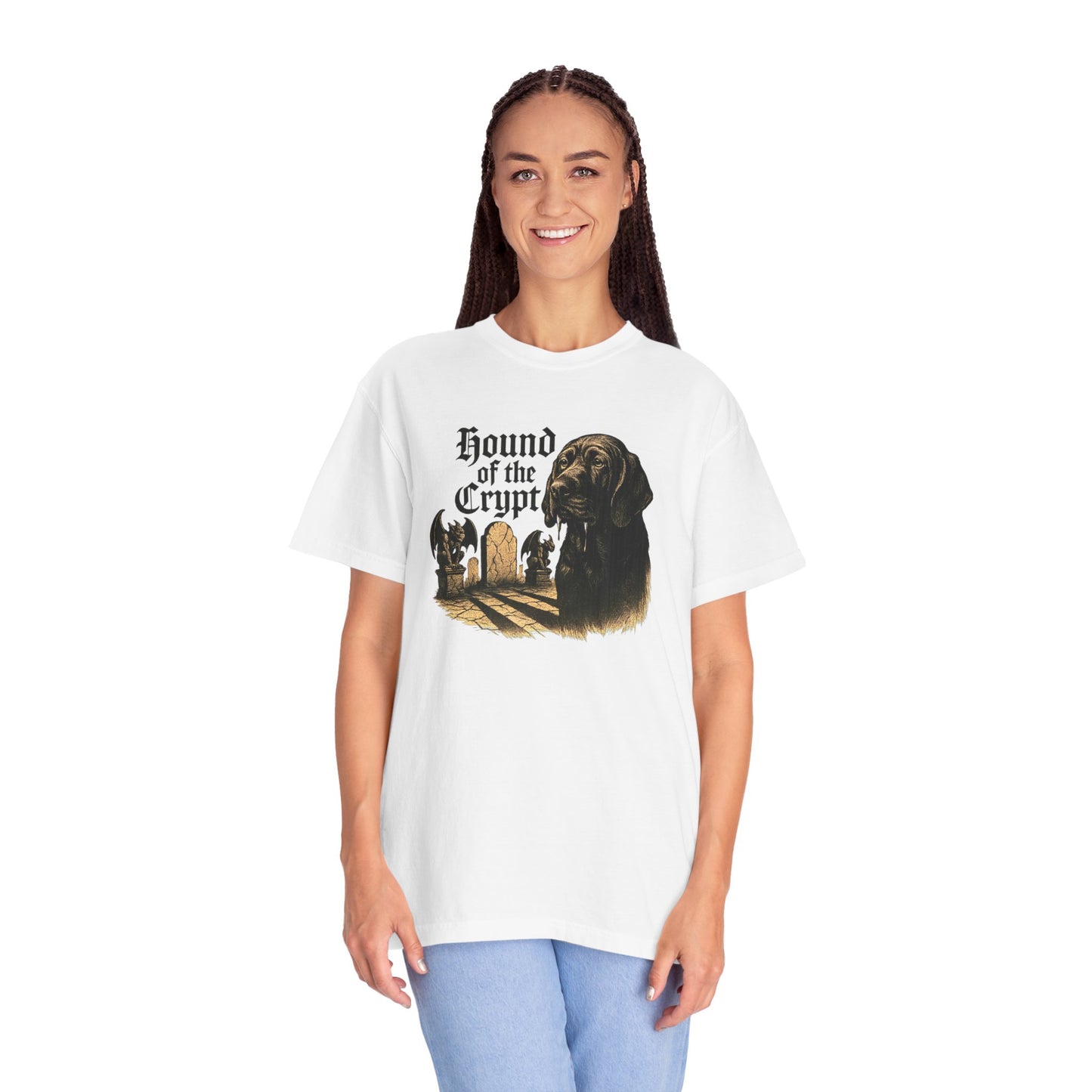 Hound of the Crypt Unisex T-Shirt - Spooky Pet Tee, Dog Lover Gift, Halloween Apparel, Unique Graphic Shirt, Casual Style