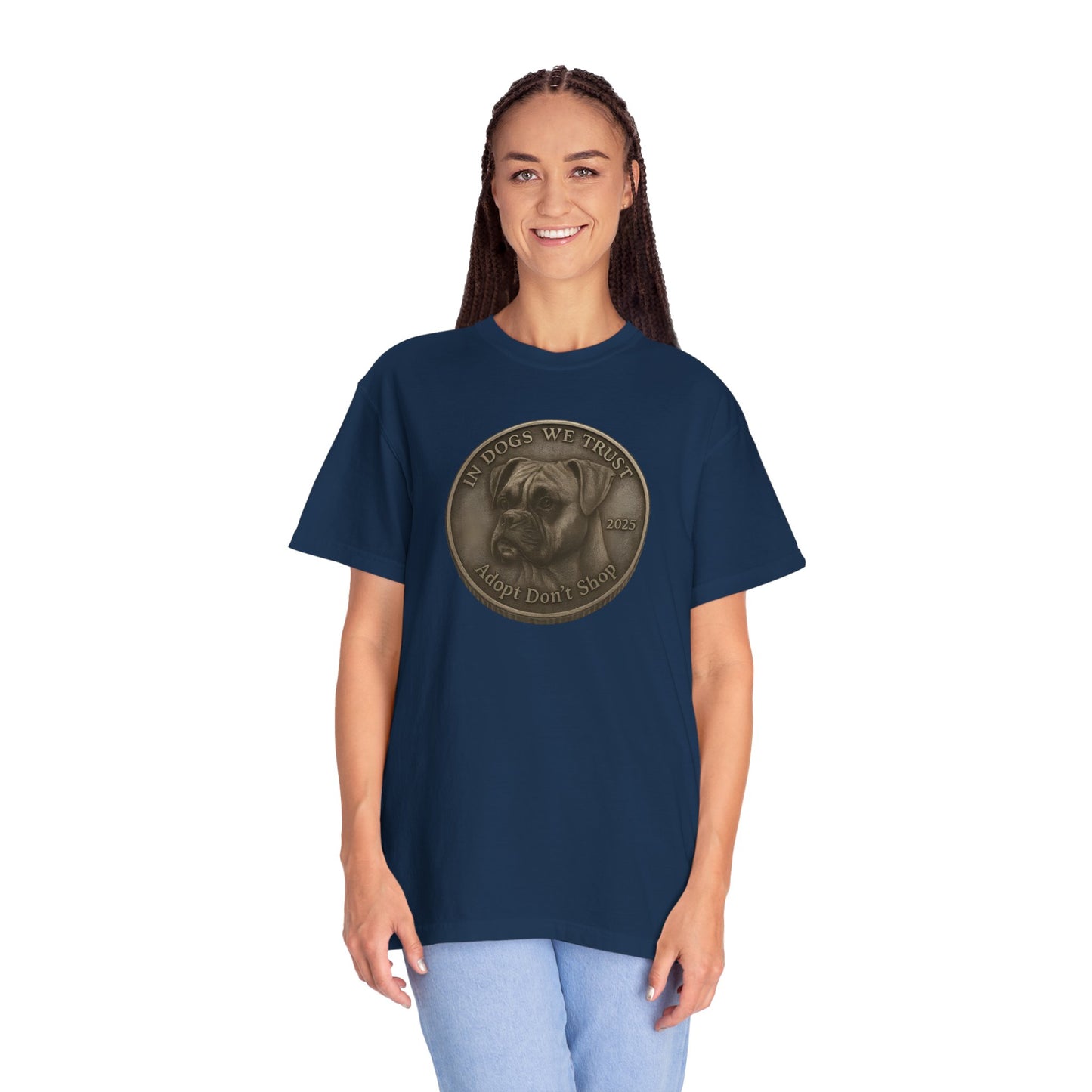 Adopt Don't Shop State Coin T-Shirt Collection - Proud Dog Breed Illustrations