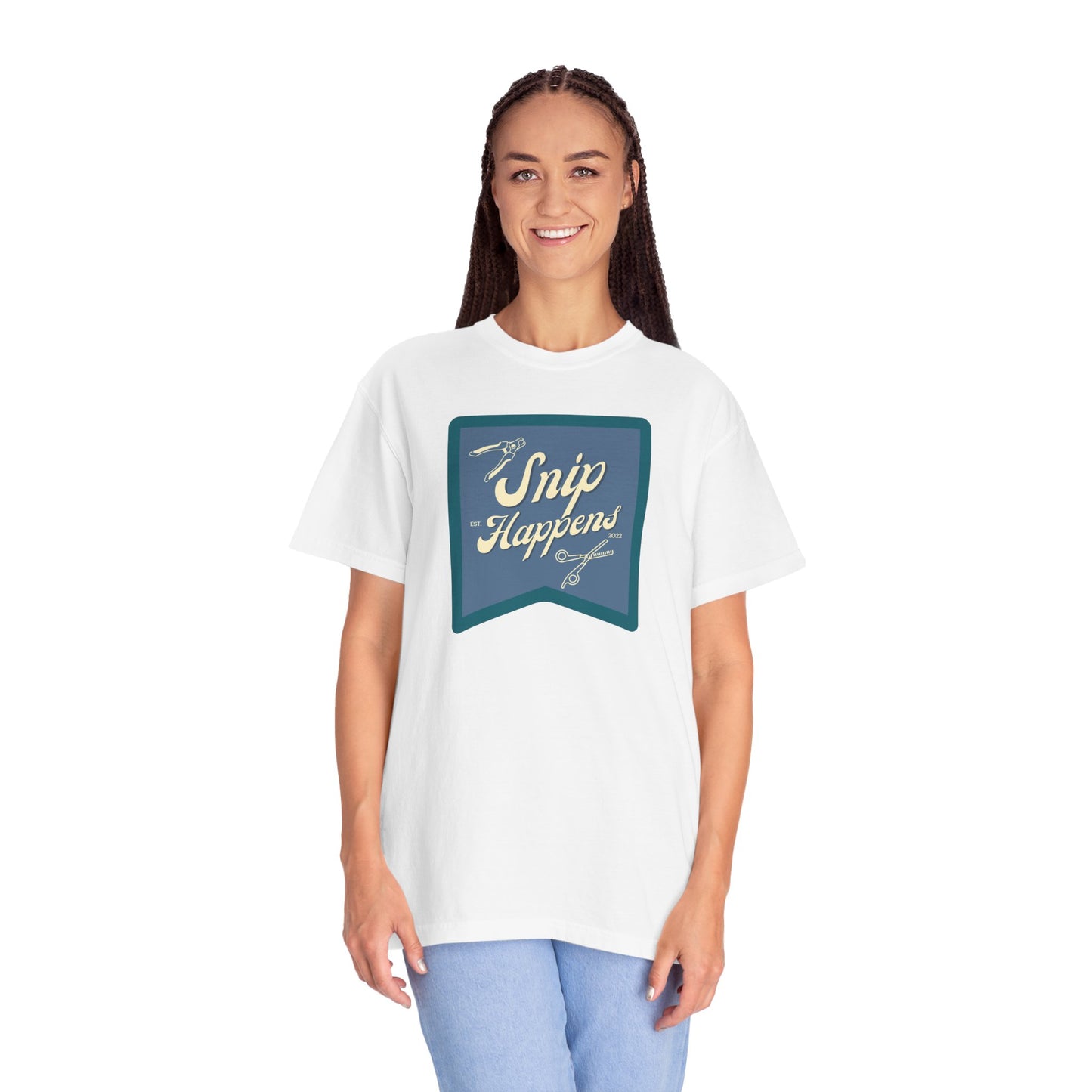 Snip Happens Unisex Garment-Dyed T-Shirt - Fun & Casual Apparel for Stitching Lovers