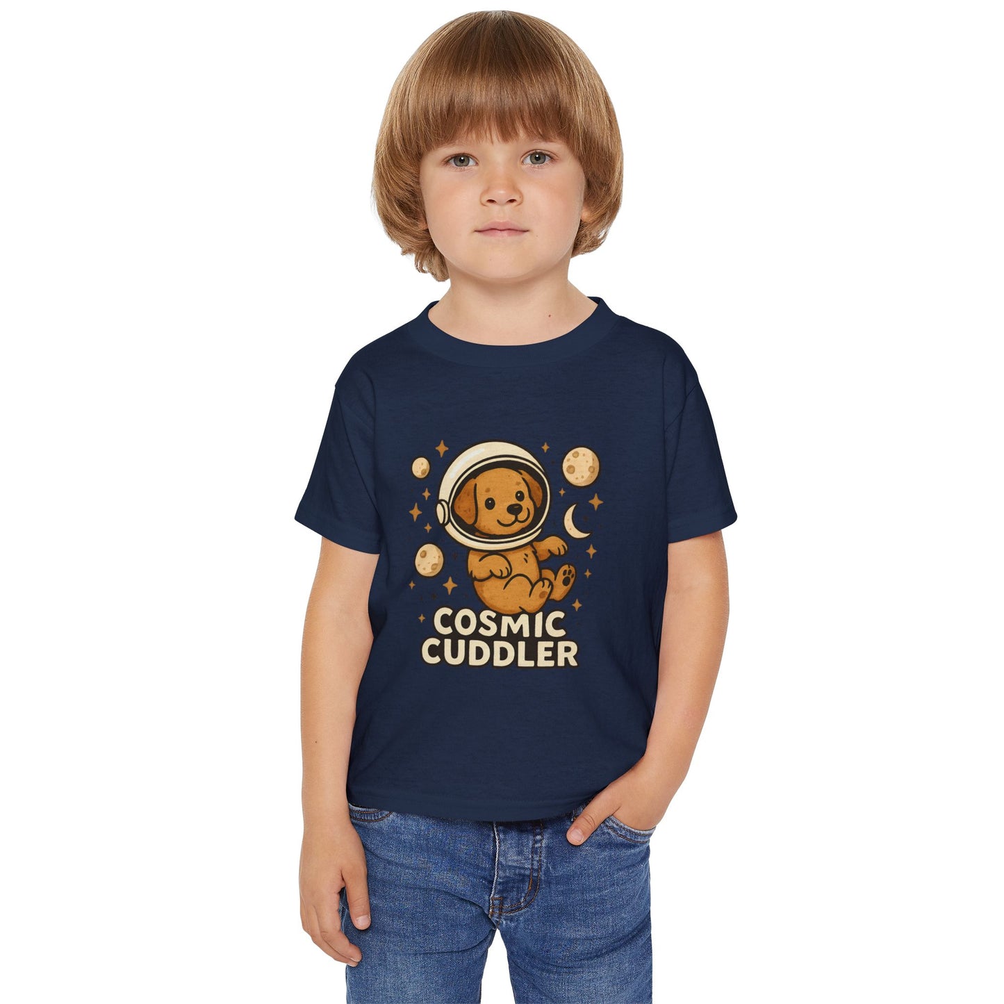 Cosmic Cuddler Toddler T-shirt | Cute Baby Tee, Toddler Space Shirt, Dog Lover Gift, Kids Astronaut Tee, Birthday Outfit