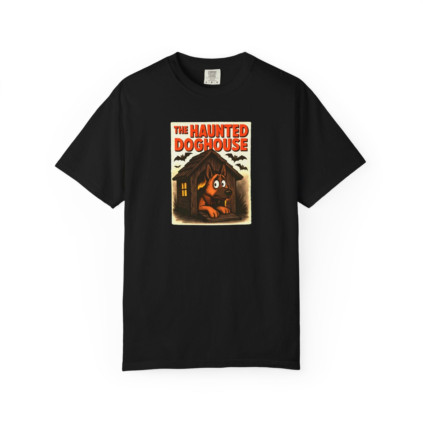 Haunted Doghouse Unisex T-Shirt, Halloween Tees, Dog Lover Shirt, Spooky Graphic Tee, Fun Casual Wear
