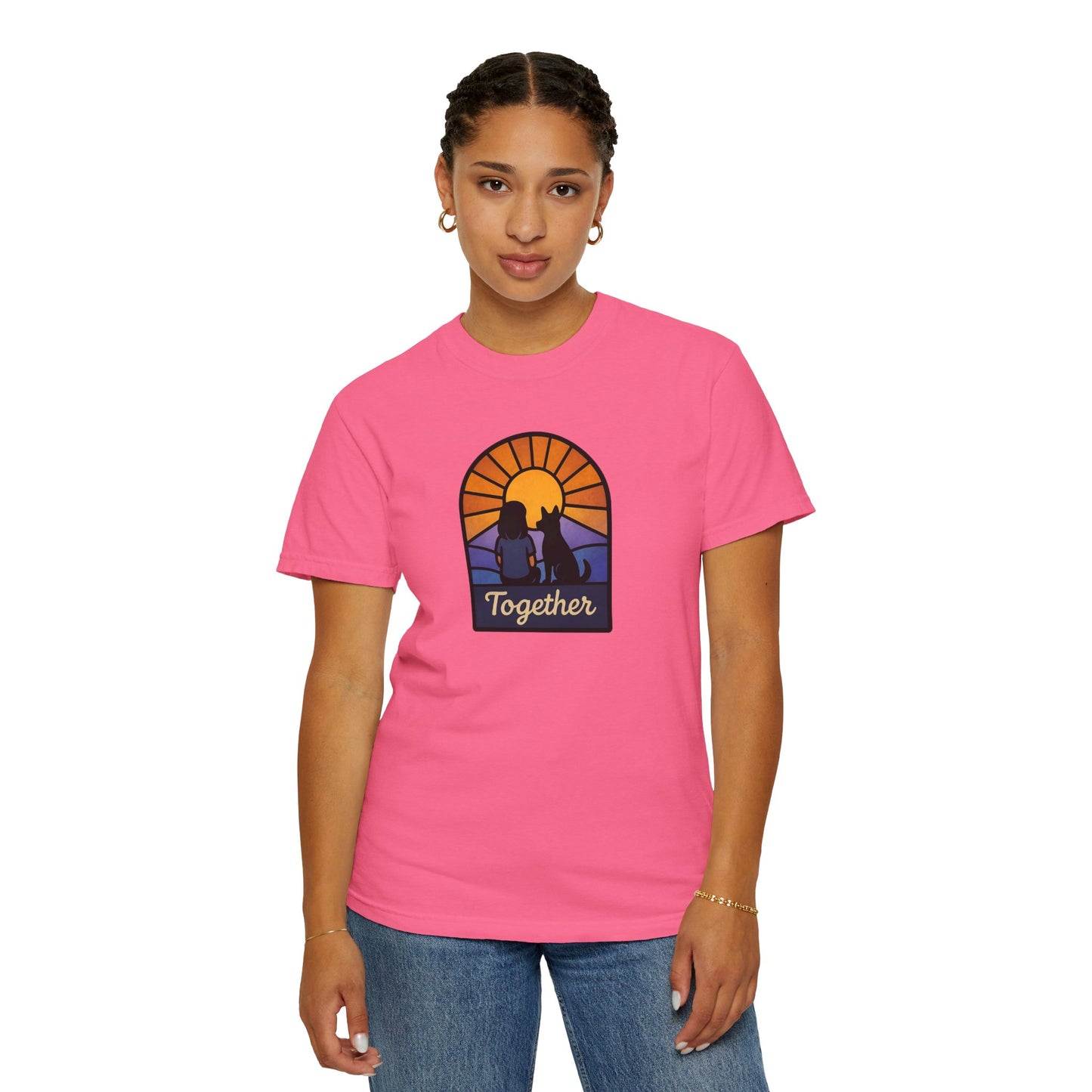 Together Sunset Graphic T-Shirt, Unisex Tee for Families, Casual Wear, Gift for Nature Lovers, Summer Vibe Apparel, Retro Style Shirt
