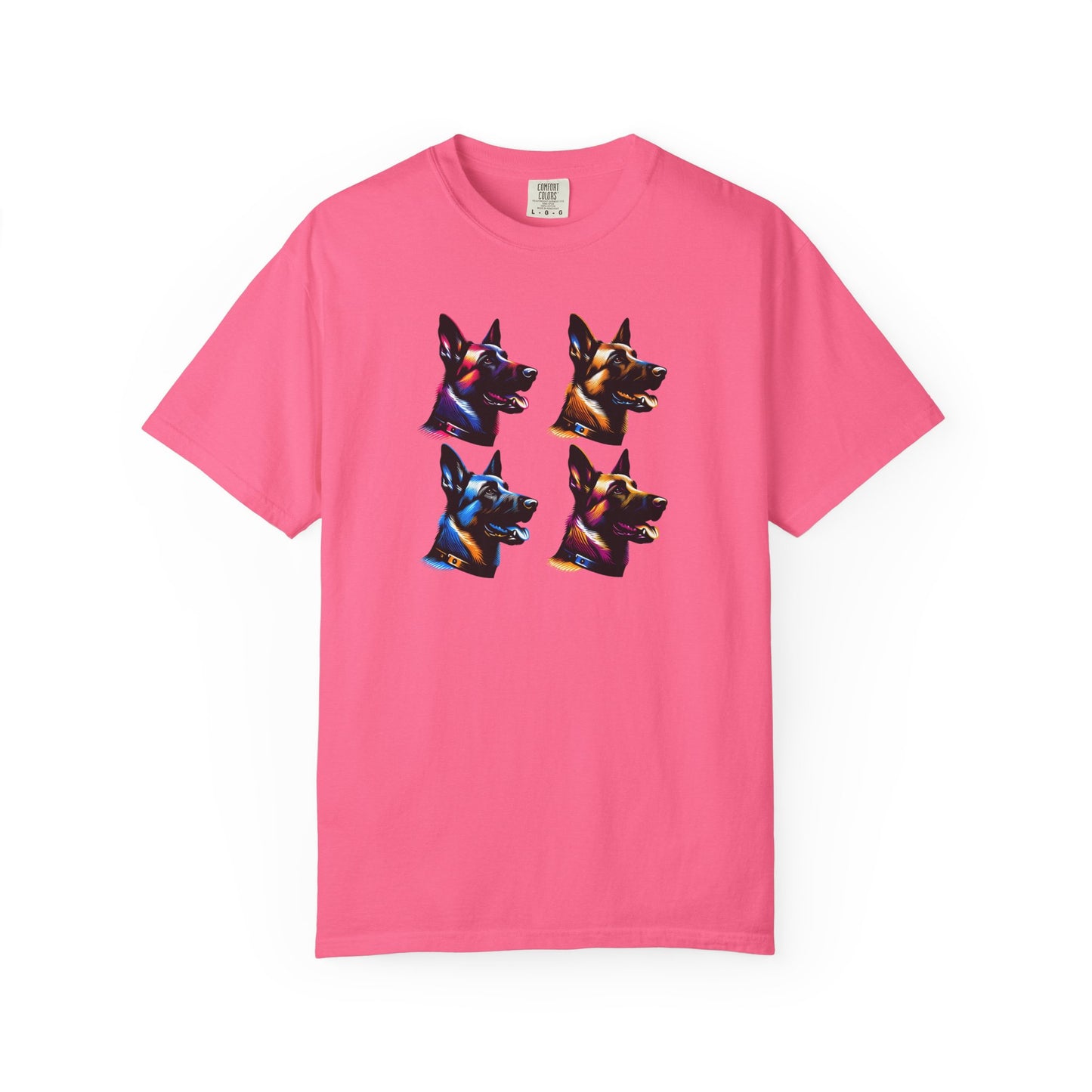 Colorful Belgium Malinois Portrait Unisex Garment-Dyed T-Shirt