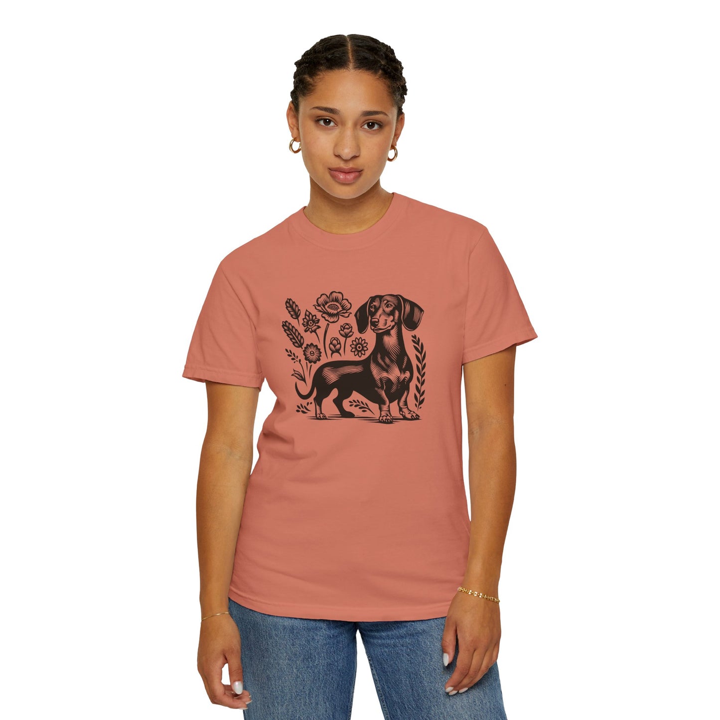Floral Dachshund Unisex T-Shirt - Comfy Pet Lover Gift