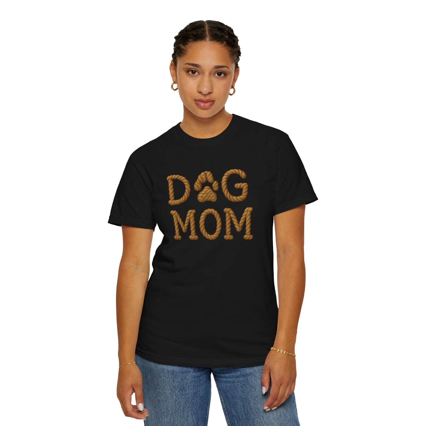 Dog Mom Garment-Dyed T-Shirt, Unisex Pet Lover Tee, Gift for Dog Owners, Casual Wear, Dog Themed Apparel, Animal Lover Clothing