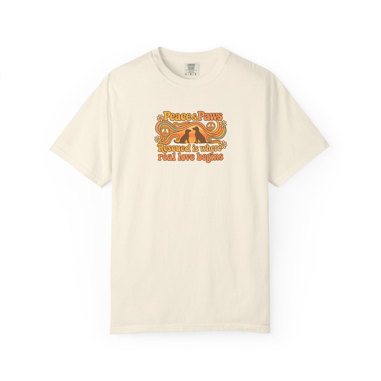 Peace & Paws T-Shirt, Vintage Style Tee