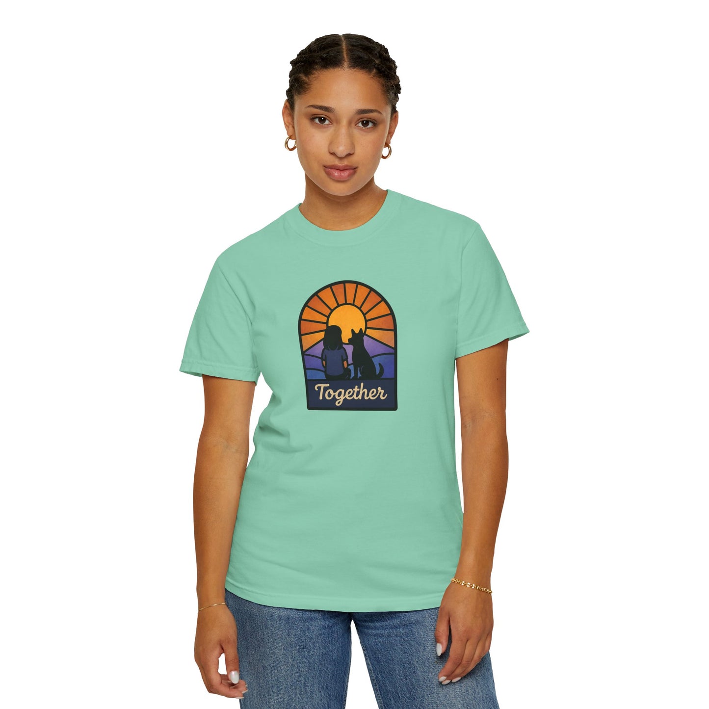 Together Sunset Graphic T-Shirt, Unisex Tee for Families, Casual Wear, Gift for Nature Lovers, Summer Vibe Apparel, Retro Style Shirt