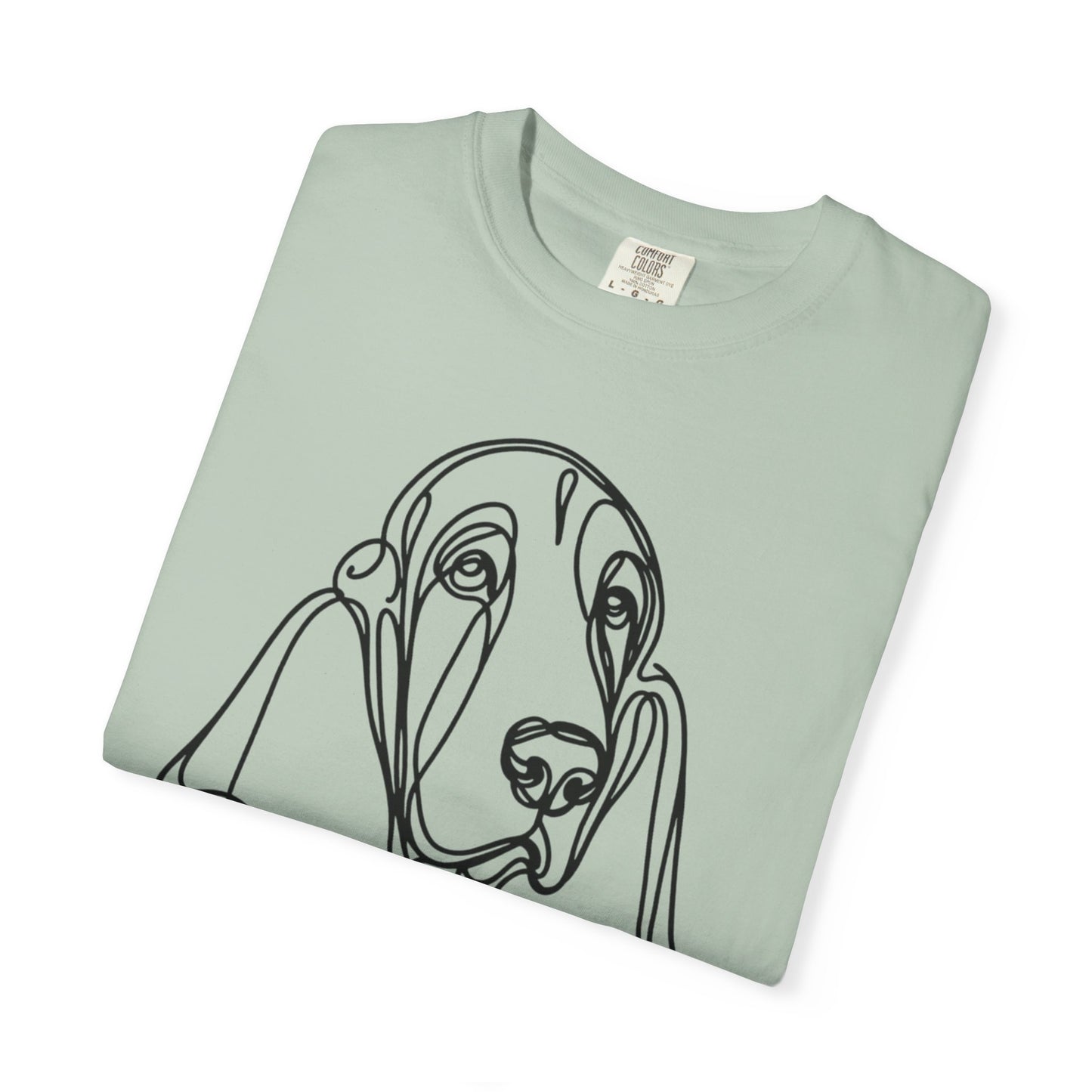 Basset Hound Line Art T-Shirt | Unisex Garment-Dyed Tee