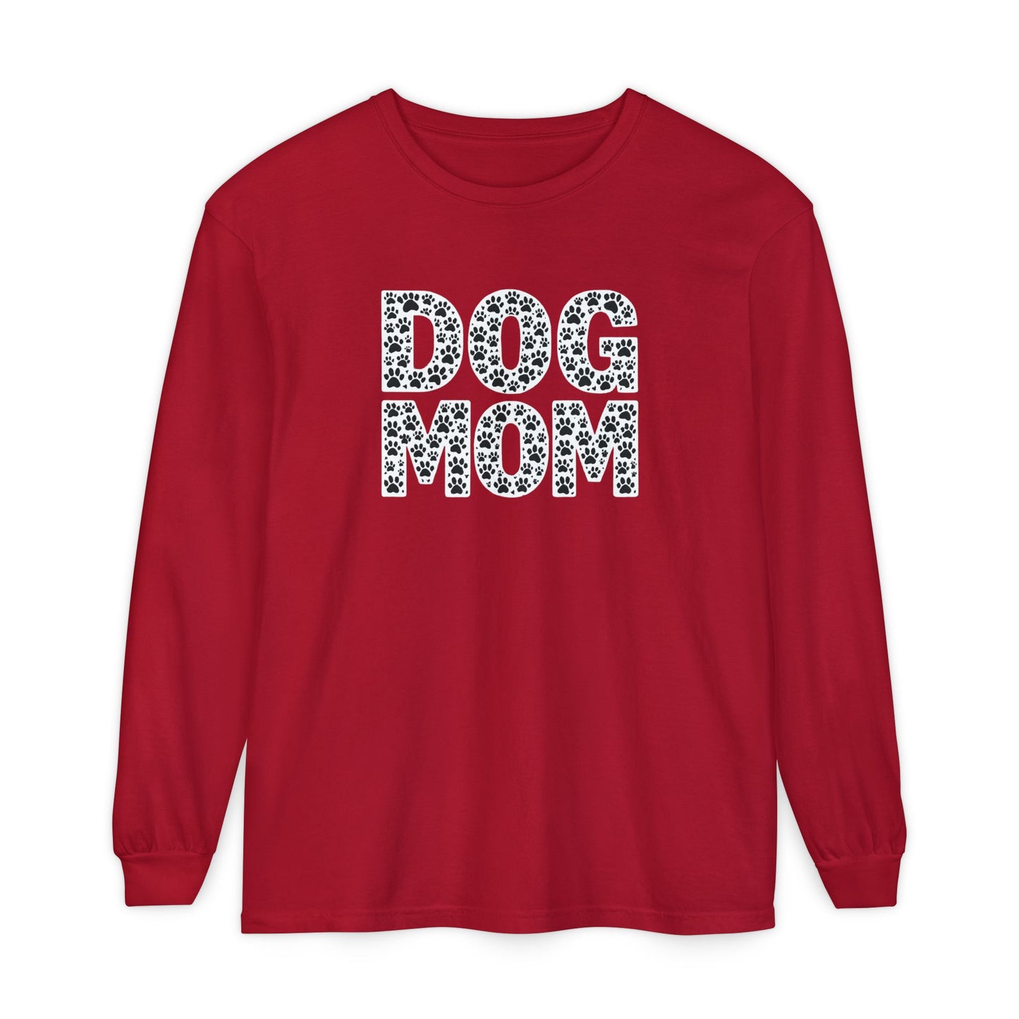 Dog Mom Long Sleeve T-Shirt, Gift for Dog Lovers, Casual Wear, Pet Owner Apparel, Unisex Dog Themed Clothing