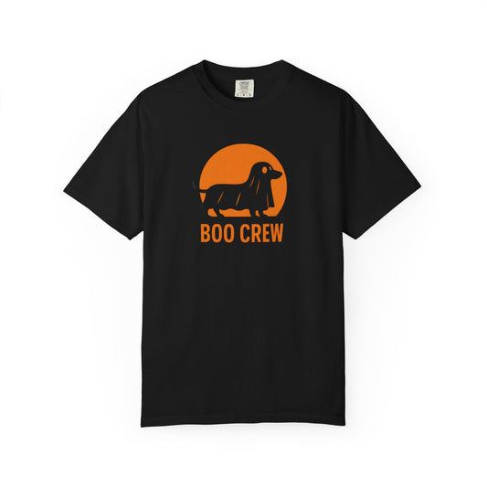 Halloween Dachshund Boo Crew T-Shirt, Unisex Shirt, Pet Lover Tee, Dog Owner Gift, Halloween Party Apparel, Spooky Season Fashion
