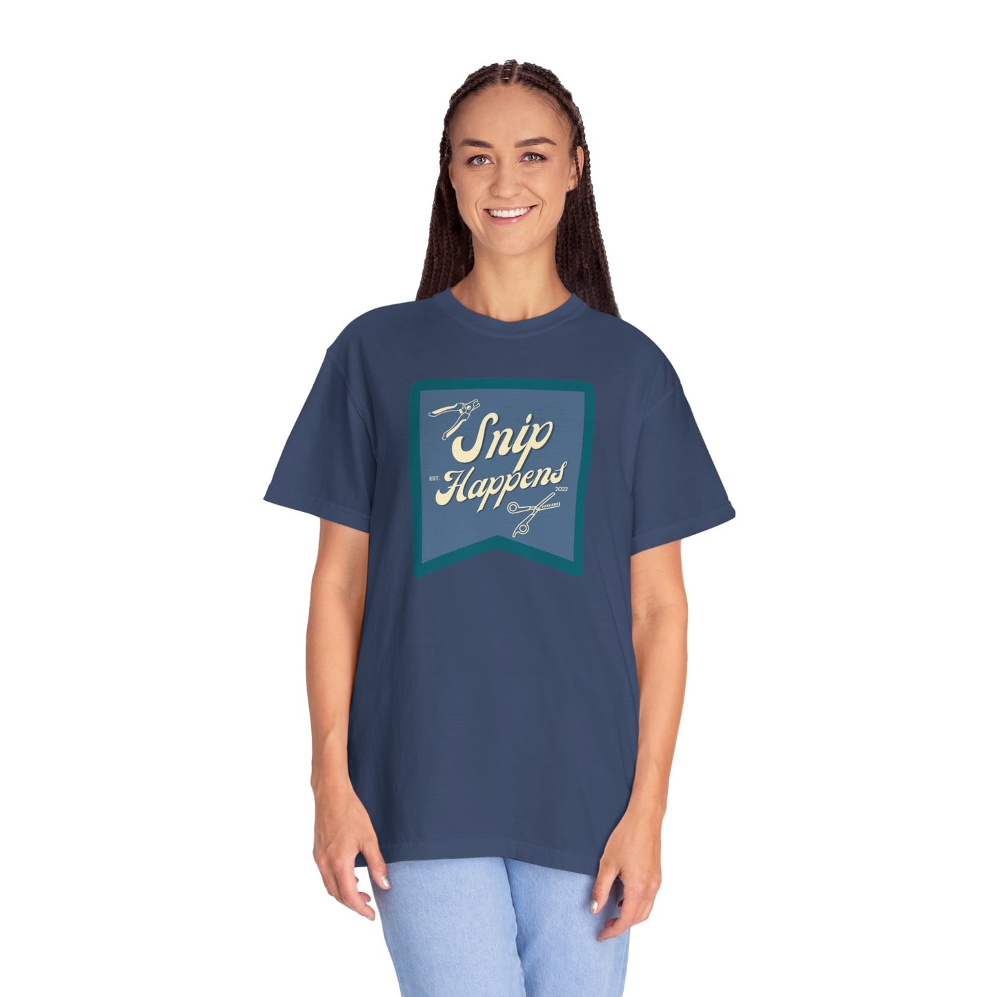 Snip Happens Unisex Garment-Dyed T-Shirt - Fun & Casual Apparel for Stitching Lovers