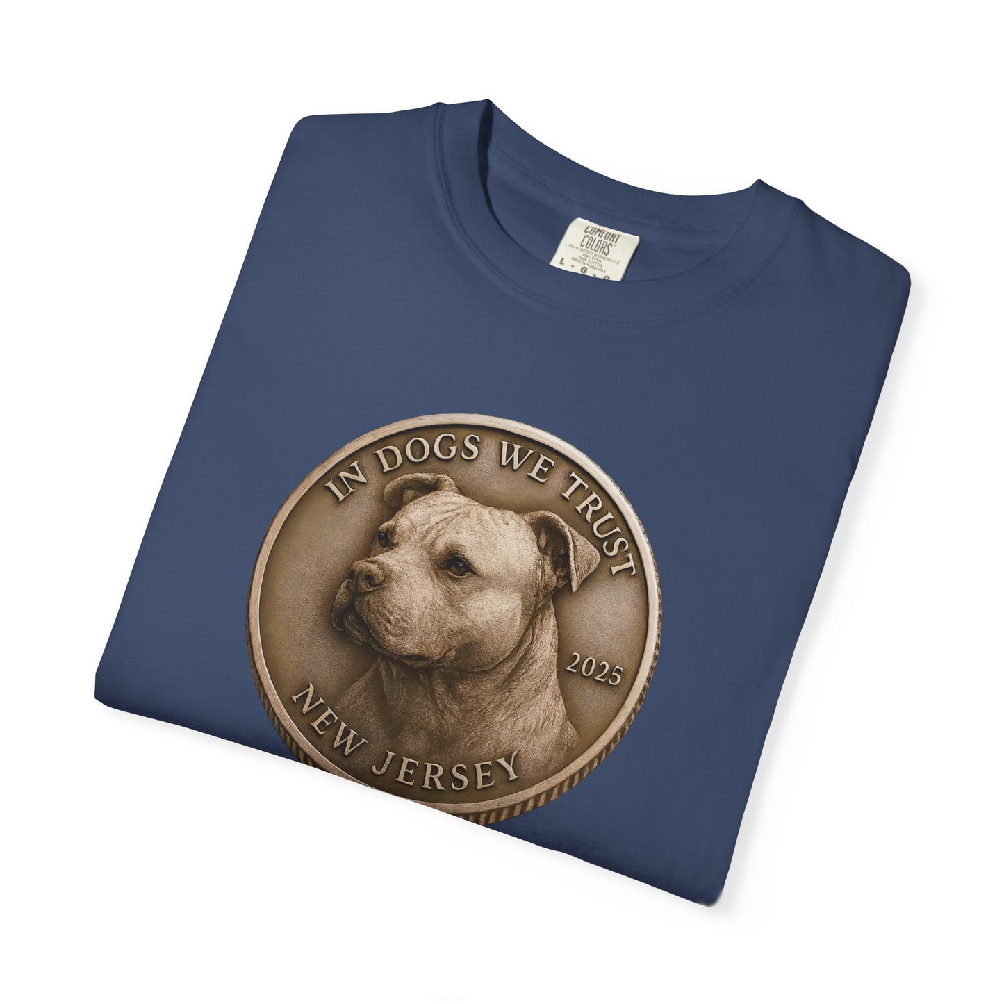 New Jersey State Coin T-Shirt Collection - Proud Dog Breed Illustrations