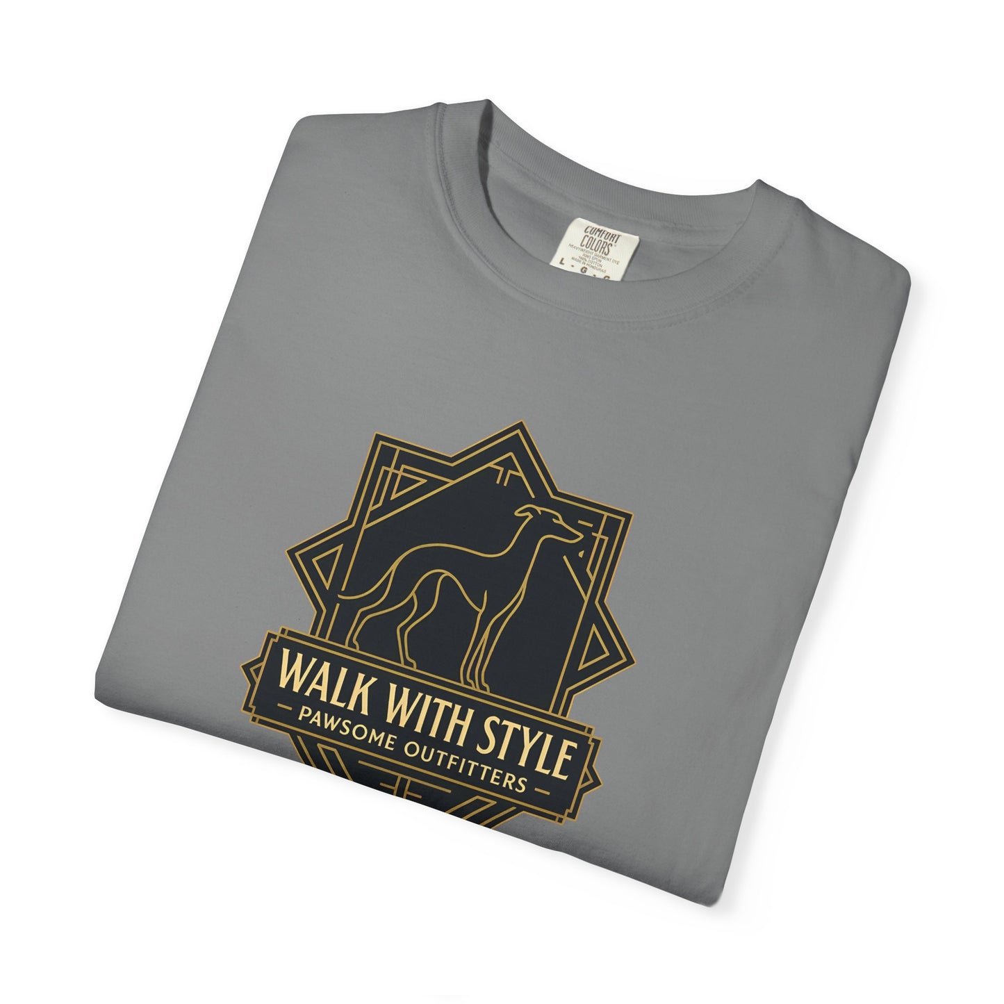 Stylish Unisex Tee - Walk with Style Graphic Shirt, Casual Wear, Gift for Dog Lovers, Relaxed Fit, Everyday Comfort