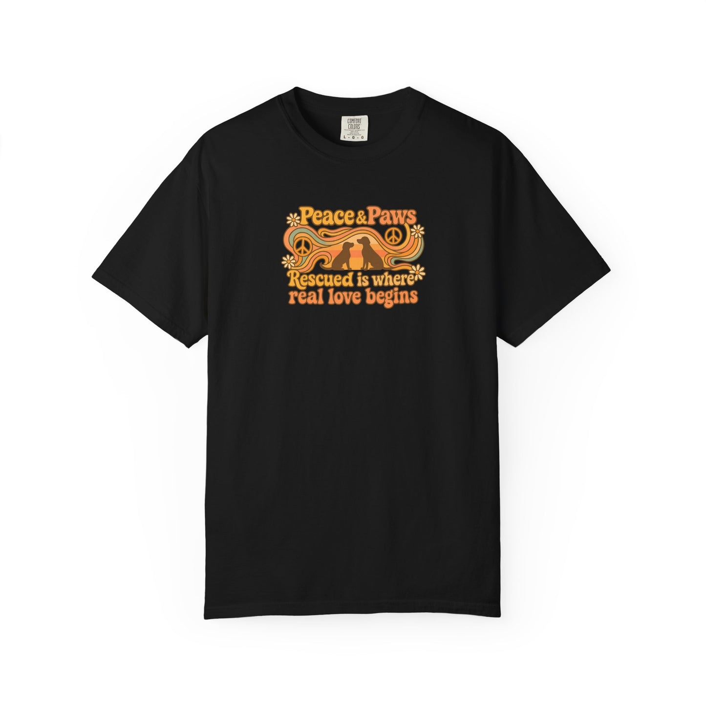 Peace & Paws T-Shirt, Perfect Gift for Couples, Vintage Style Tee, Unisex Casual Wear, Summer Fashion, Statement Shirt