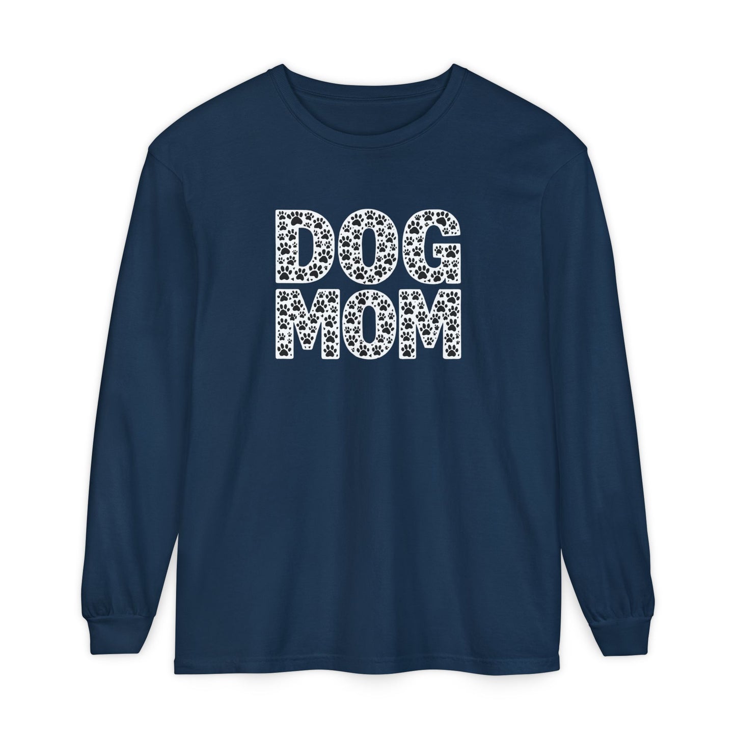 Dog Mom Long Sleeve T-Shirt, Gift for Dog Lovers, Casual Wear, Pet Owner Apparel, Unisex Dog Themed Clothing