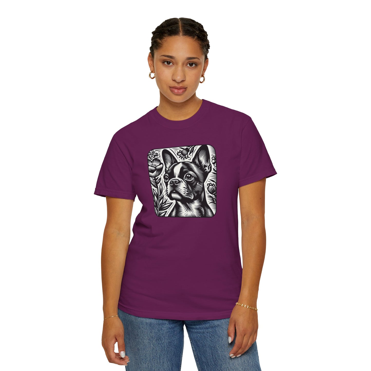 Vintage French Bulldog T-Shirt - Unisex Garment-Dyed Tee