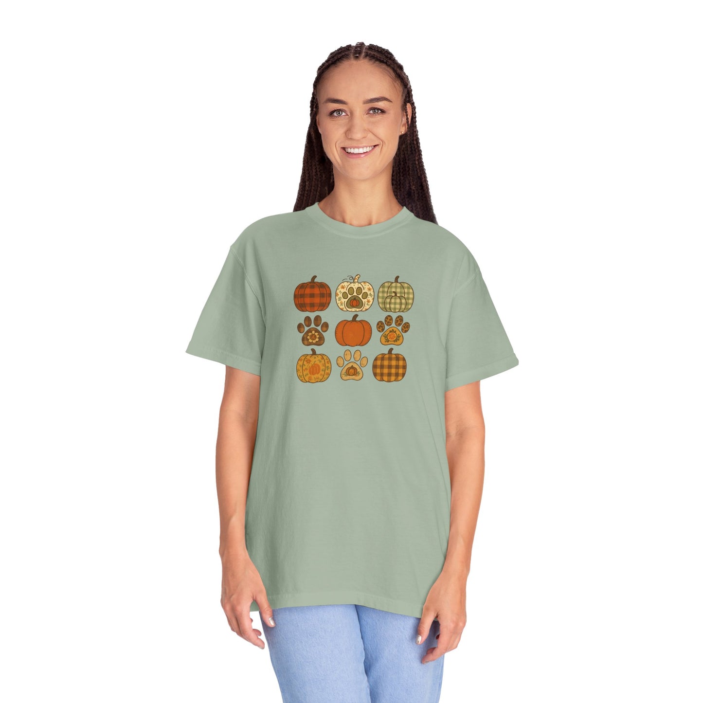 Fall Pumpkin Paw Print T-Shirt