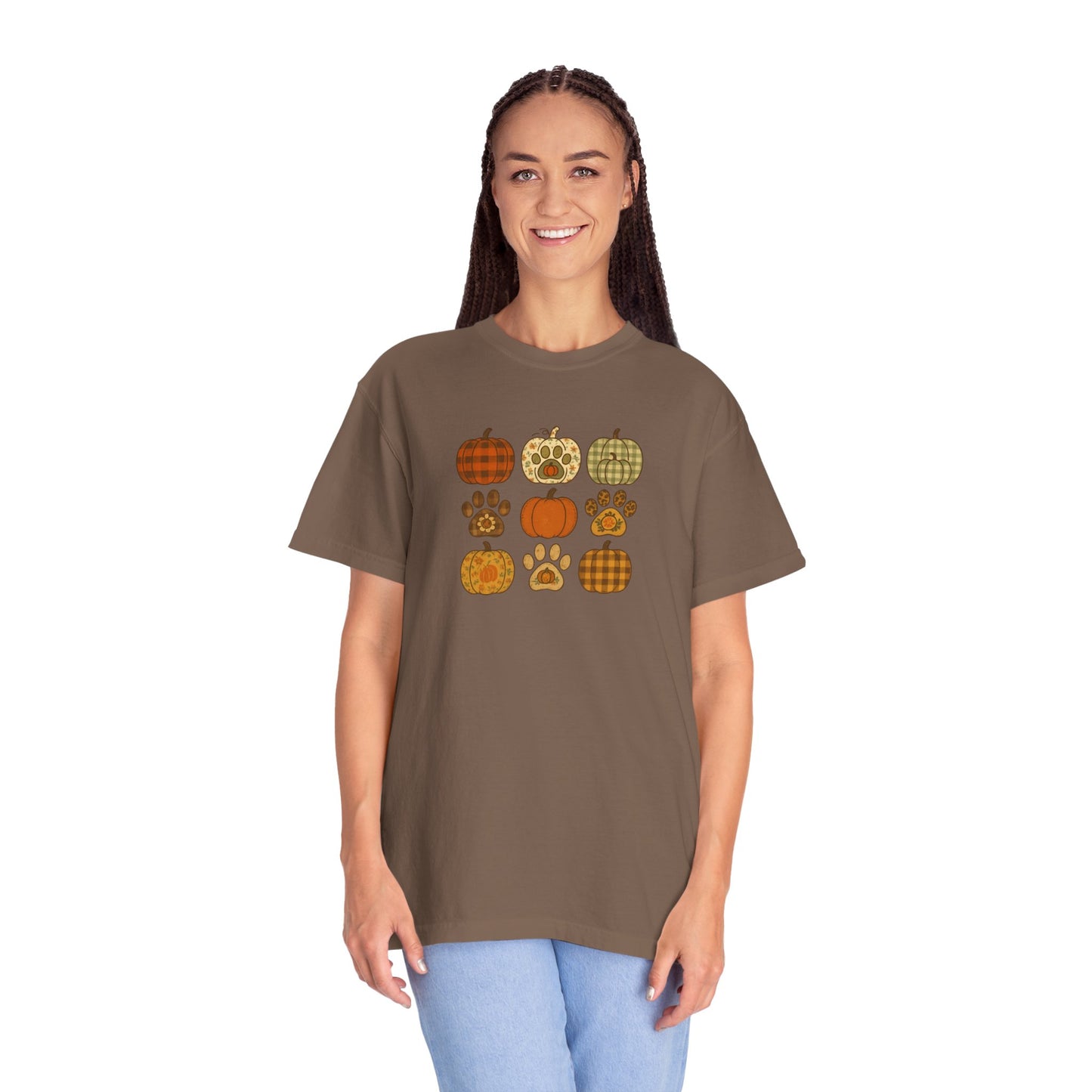 Fall Pumpkin Paw Print T-Shirt