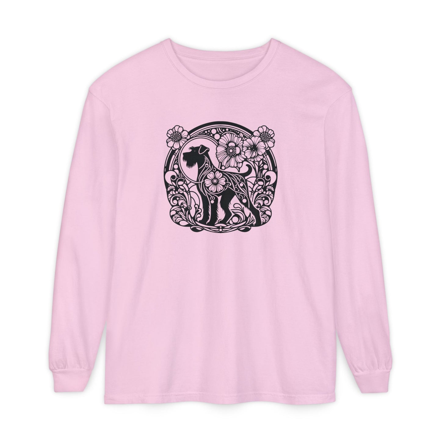 Floral Dog Long Sleeve T-Shirt - Unisex Tee for Animal Lovers