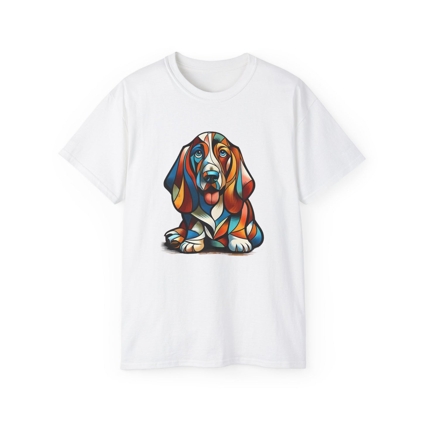 “Petcasso Pup – The Bold Basset Hound Tee”