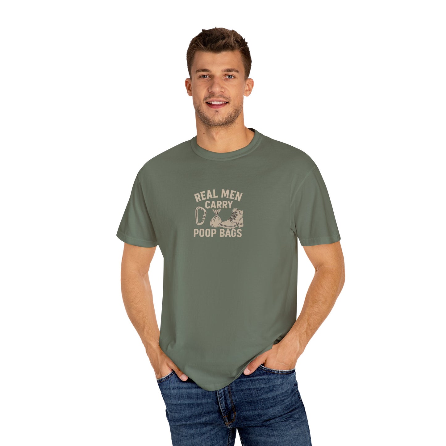Real Men Carry Poop Bags Dog Dad T-Shirt